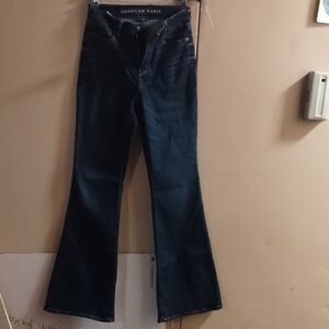 American Eagle Outfitters Women's Dark Blue Flare Jeans